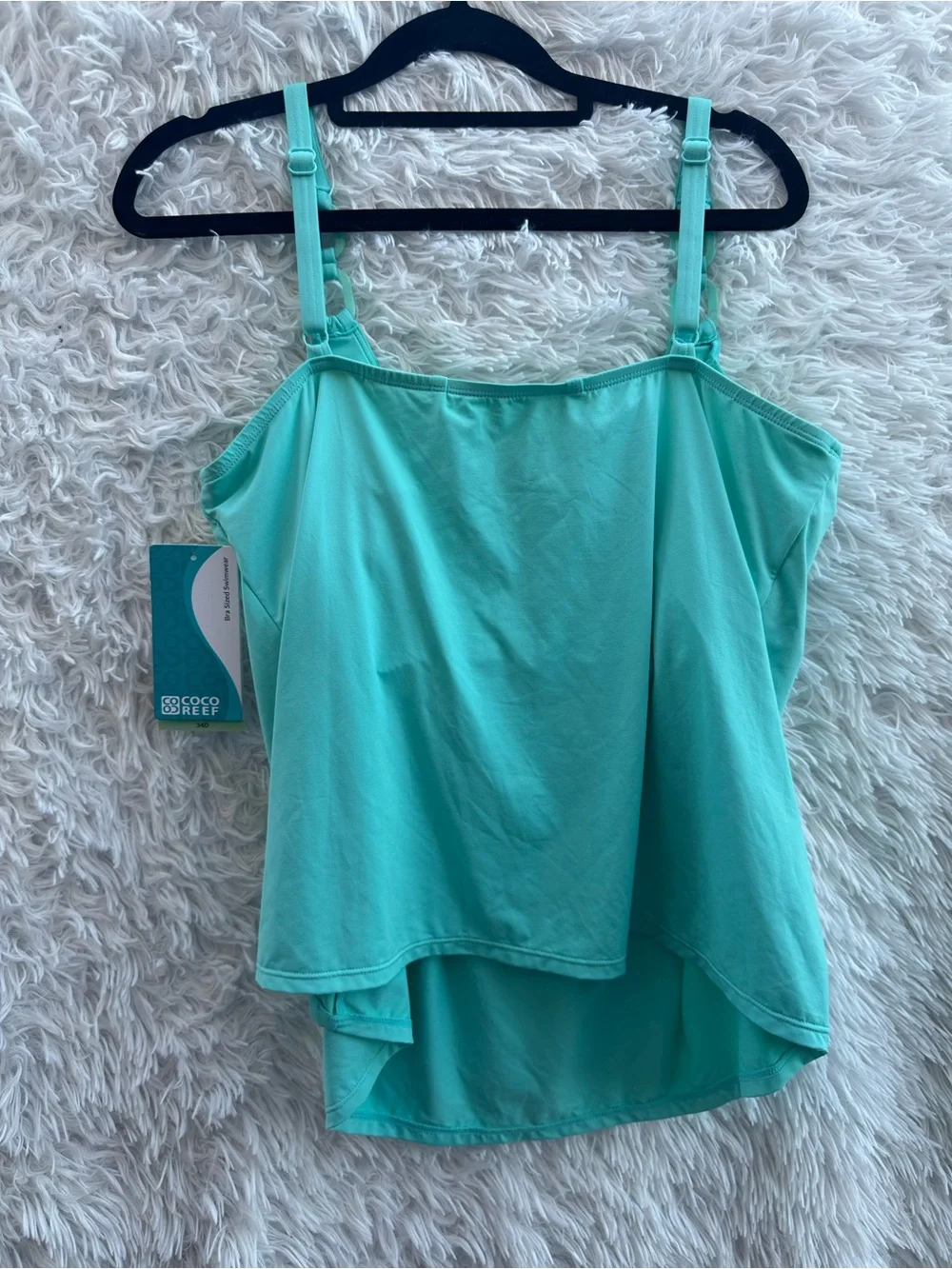 Coco Reef Ultra Fit Bra Sized Underwire Tankini Top - Classic Solids SZ 34D - Picture 5 of 6